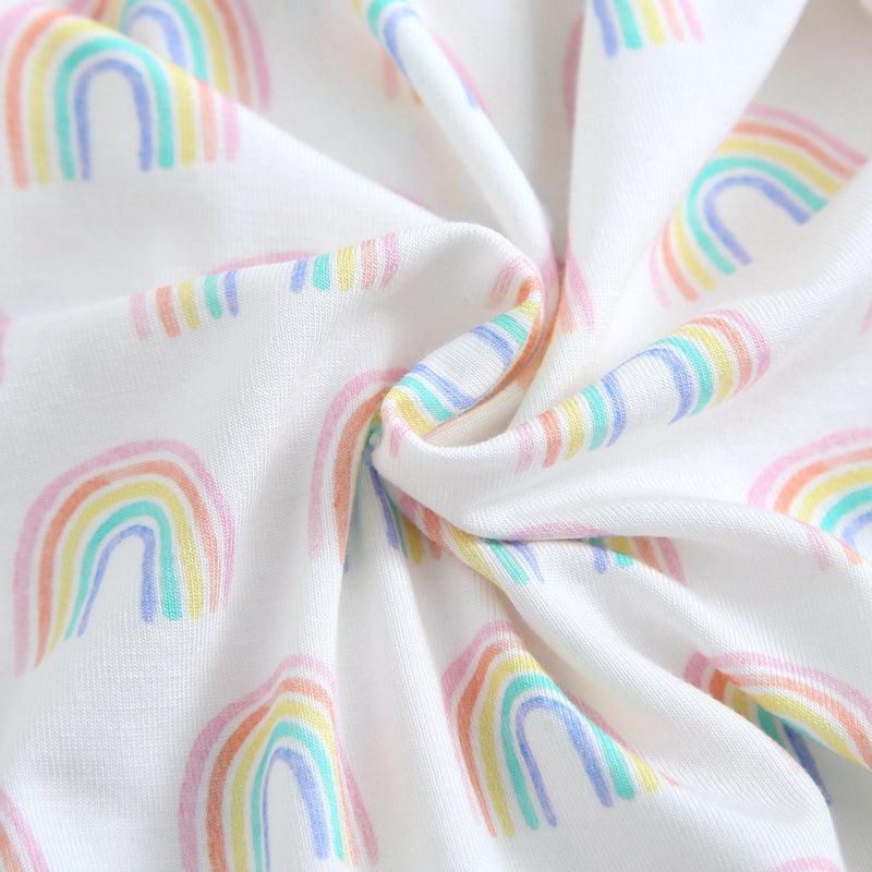Forever Rainbow Bamboo Swaddle Blanket Close Up