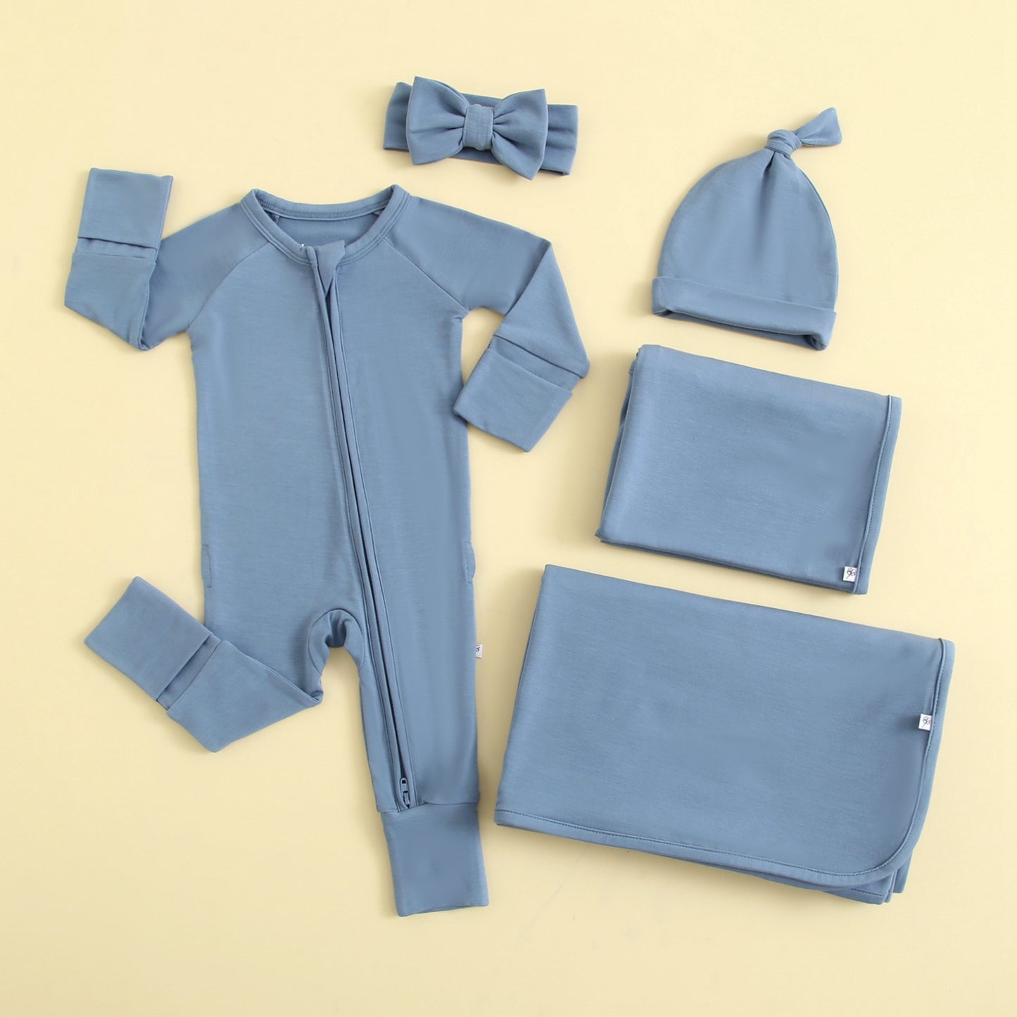 Midnight Blue Zippered Baby Romper Set