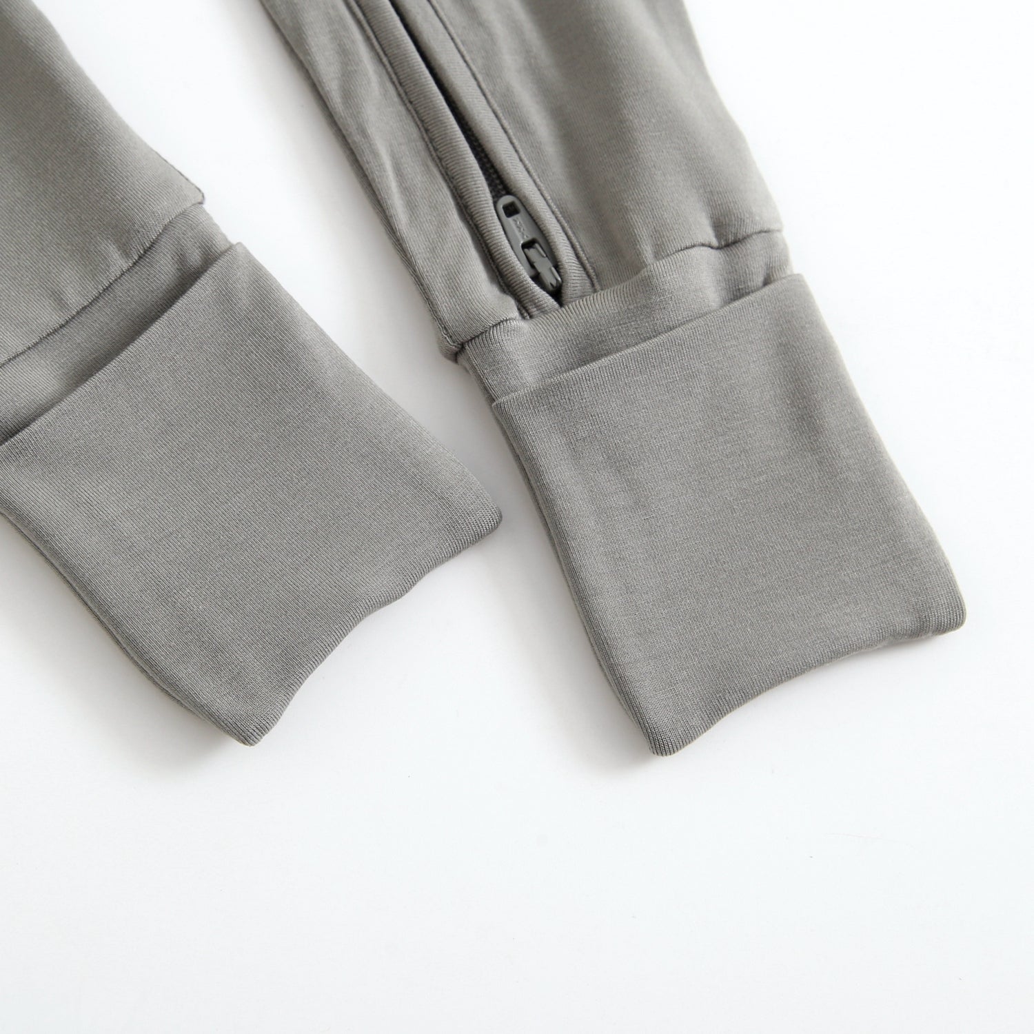 Forest Green Zippered Baby Romper Foot Cuffs