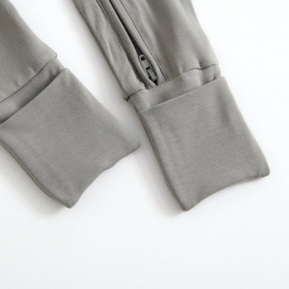 Forest Green Zippered Baby Romper Foot Cuffs