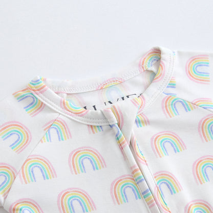 Forever Rainbow Zippered Baby Romper Top