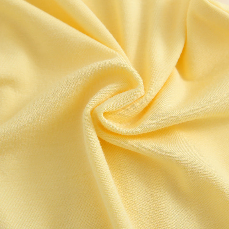 Happy Yellow Bamboo Swaddle Blanket Close Up