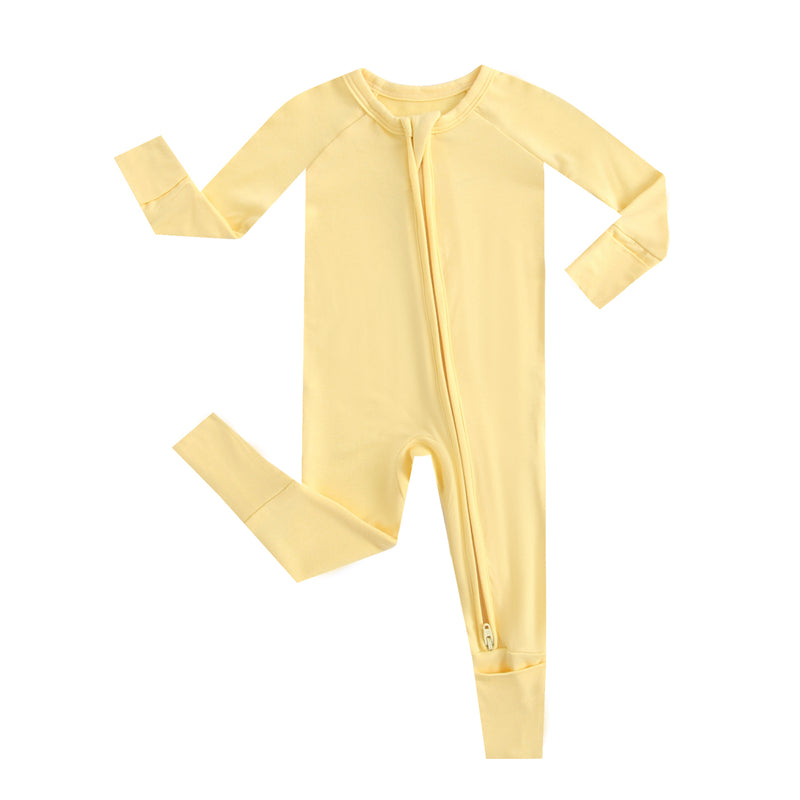 Happy Yellow Zippered Baby Romper