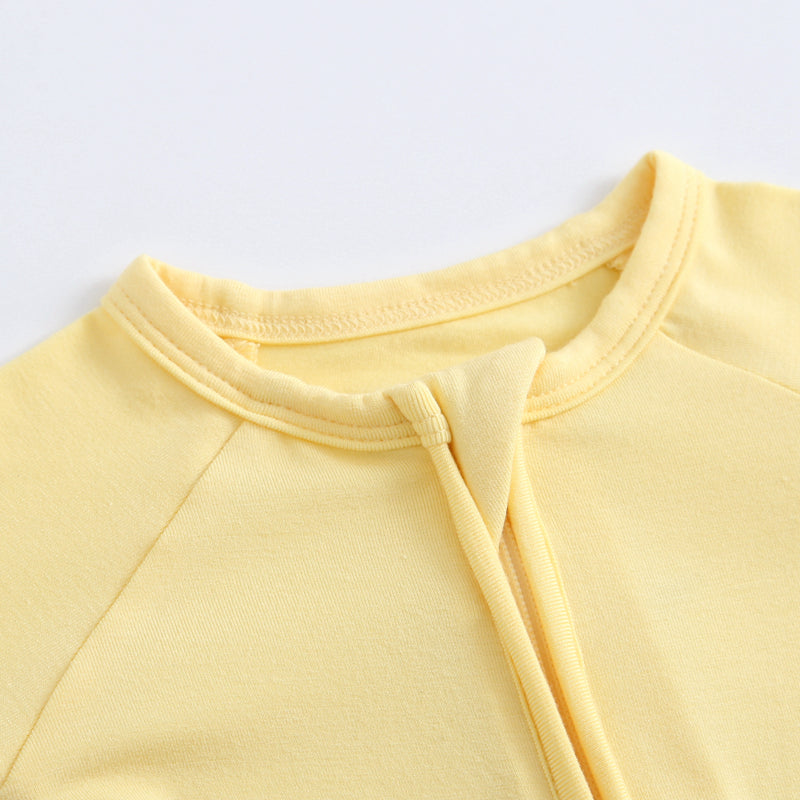 Happy Yellow Zippered Baby Romper Top