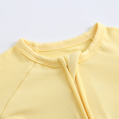 Happy Yellow Zippered Baby Romper Top