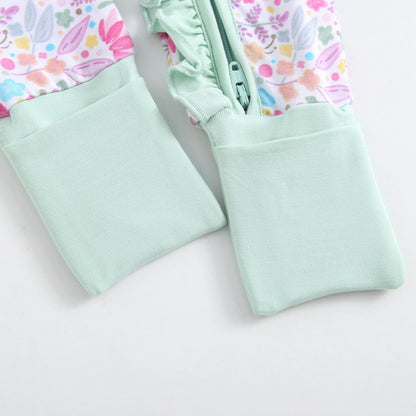 Tiny Blooms Ruffled Zippered Baby Romper