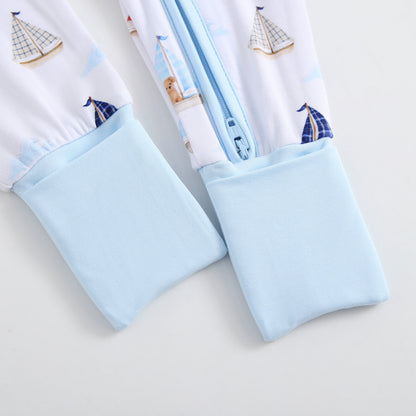 Ruff Waves Zippered Baby Romper