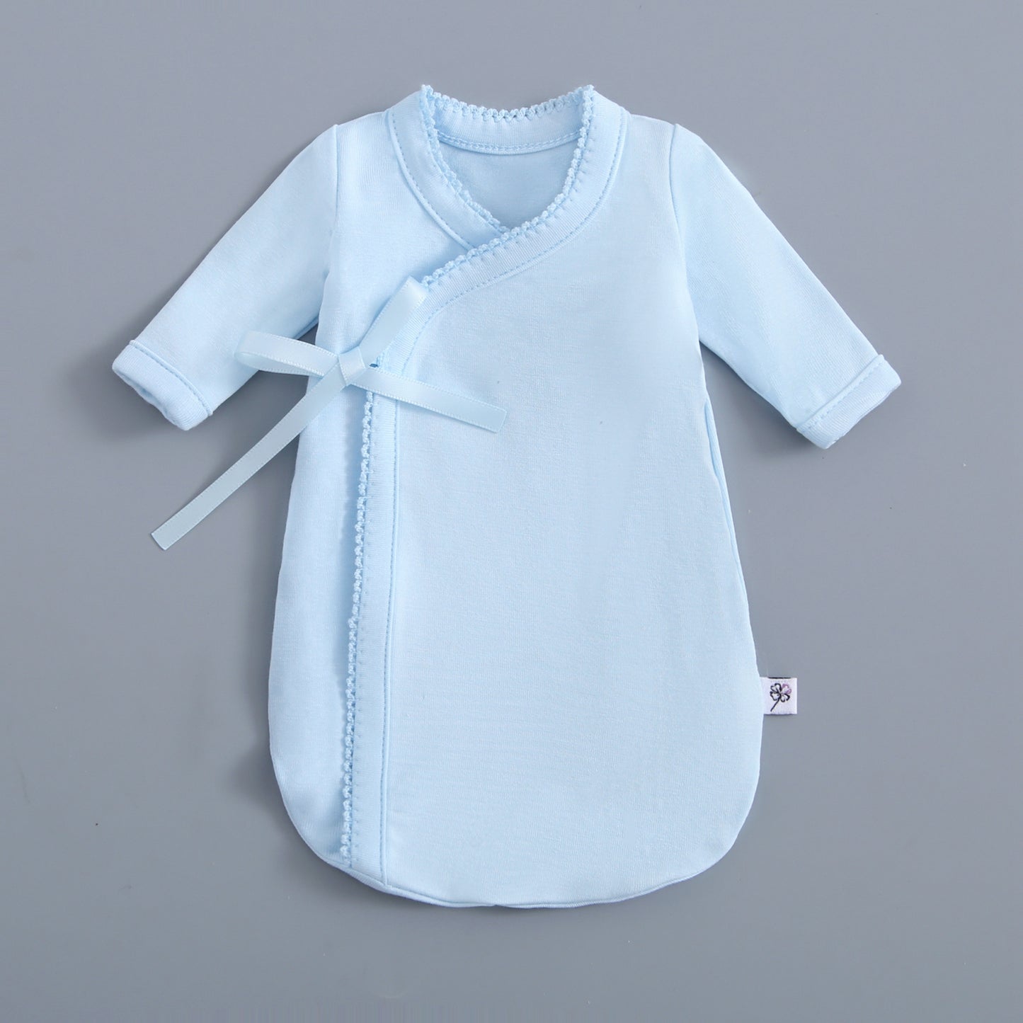 Light Blue Bereavement Gown & Hat Set