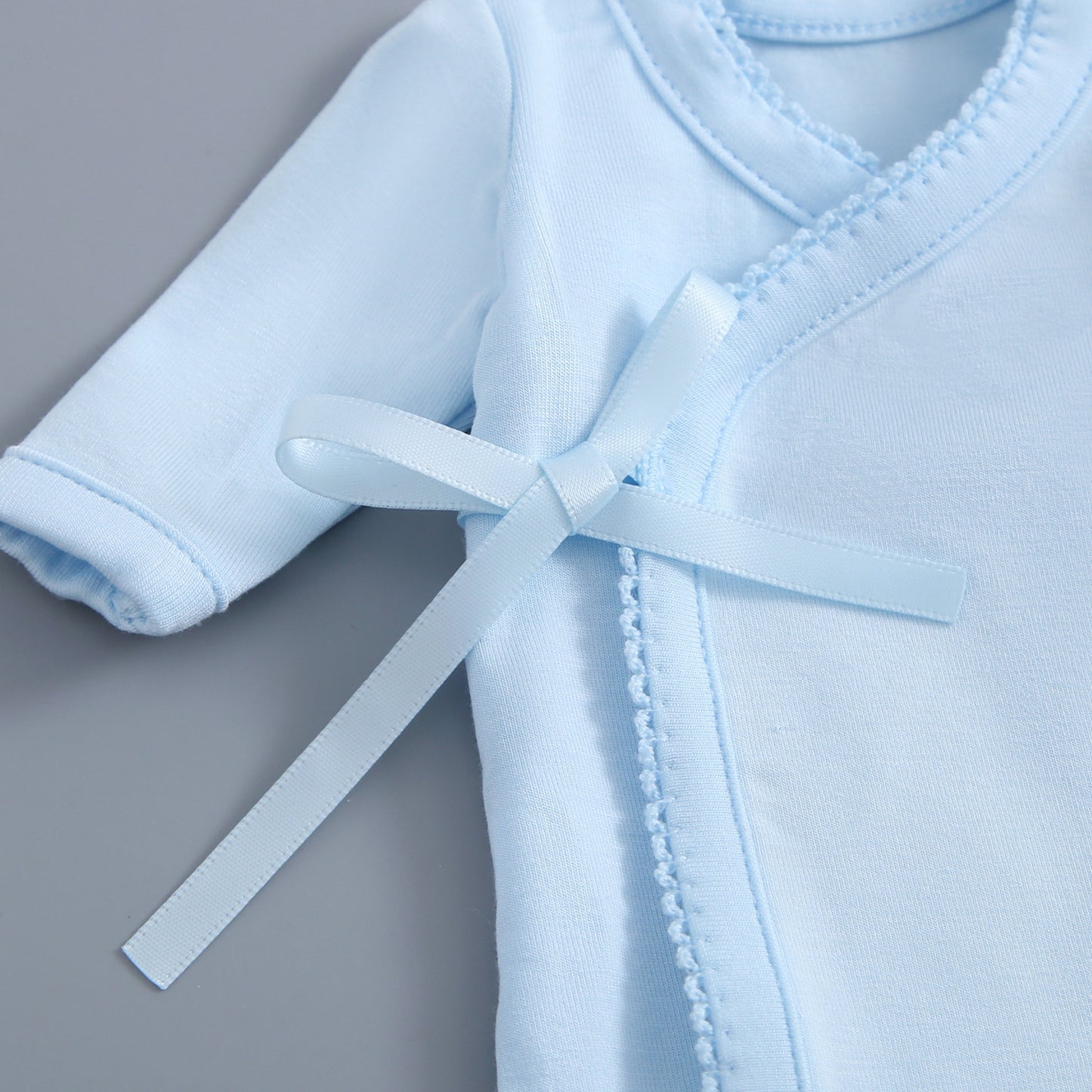 Light Blue Bereavement Gown & Hat Set