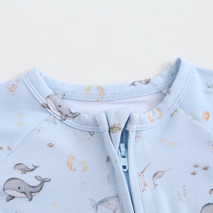 Sea of Love Zippered Baby Romper