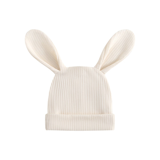 Oatmeal Ribbed Baby Bunny Beanie Hat