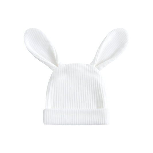 Snow Ribbed Baby Bunny Beanie Hat