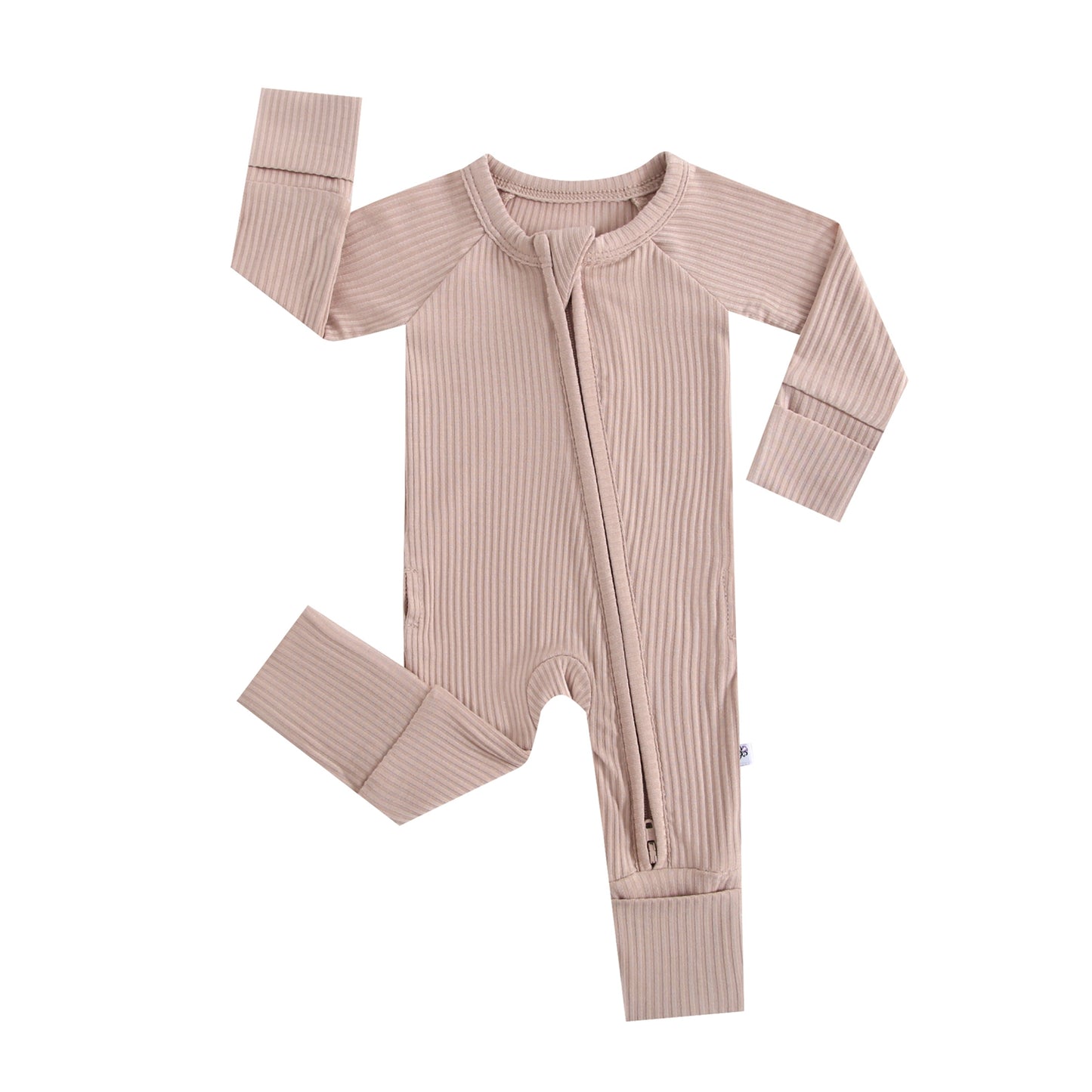 Maple Ribbed Zippered Baby Romper