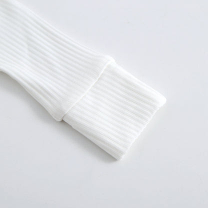 Snow Ribbed Zippered Baby Romper