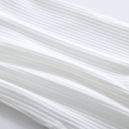 Snow Ribbed Zippered Baby Romper