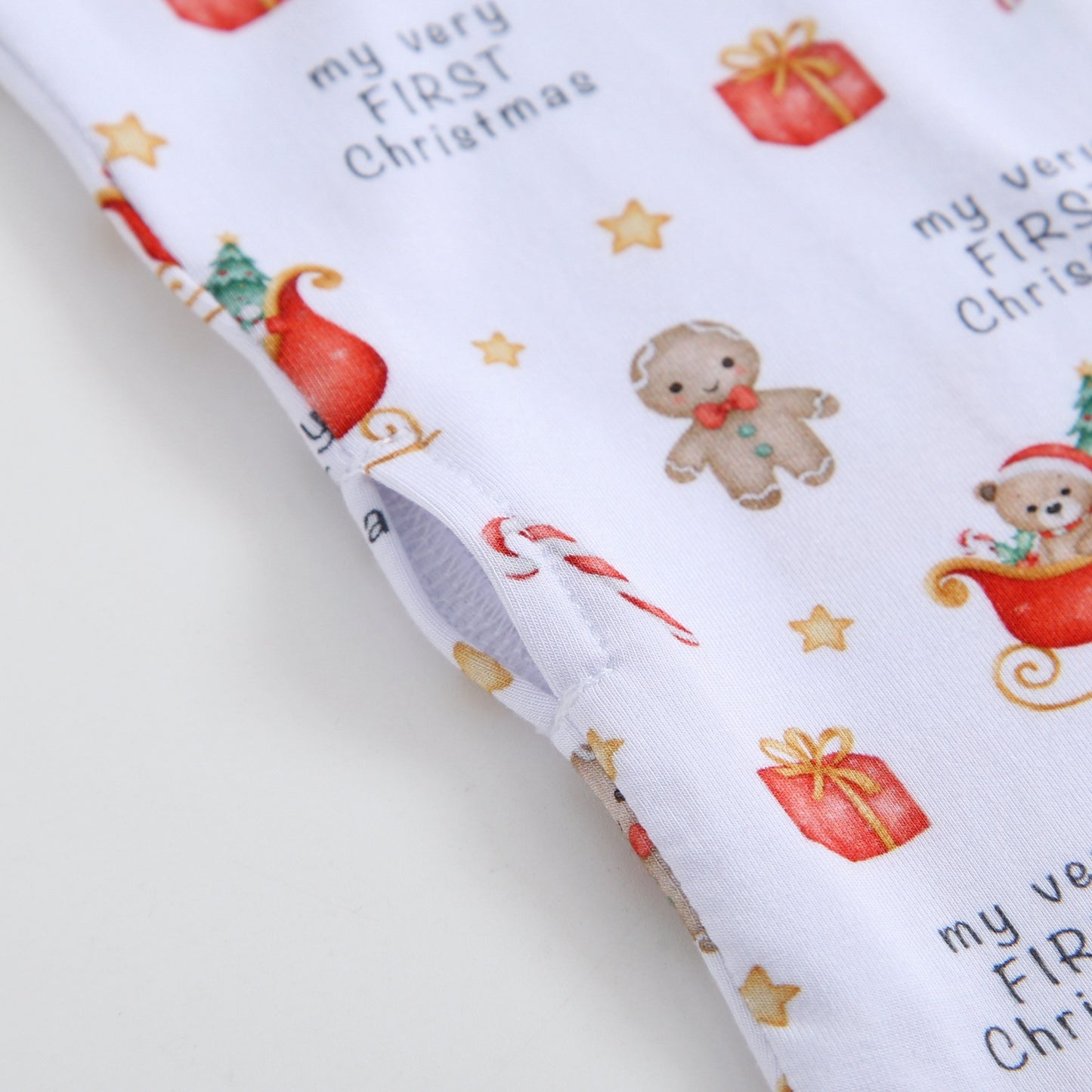 First Sweet Christmas Zippered Baby Romper