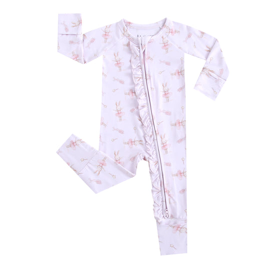 Bunny Tutu Ruffled Zippered Baby Romper