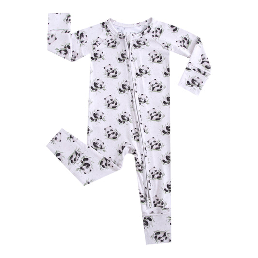 Lucky Panda Zippered Baby Romper