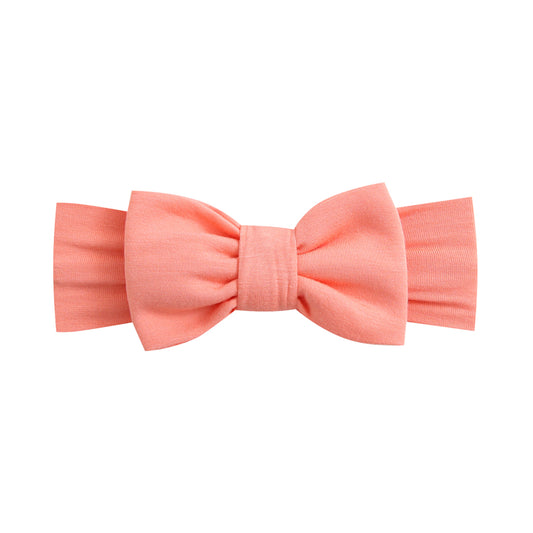 Joyful Coral Baby Headband with Bow