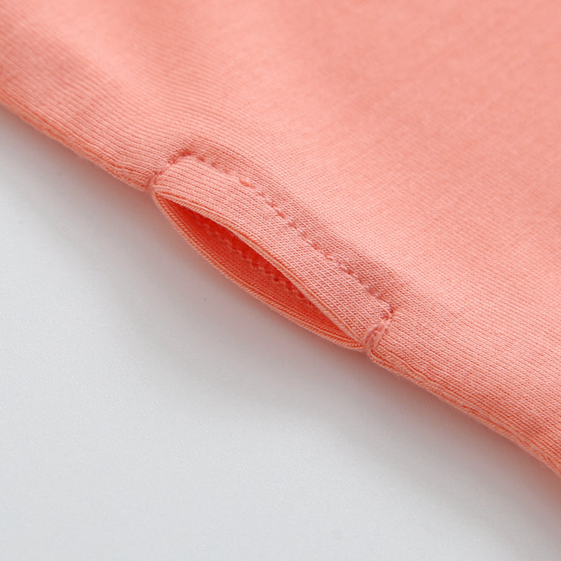 Joyful Coral Zippered Baby Romper Opening