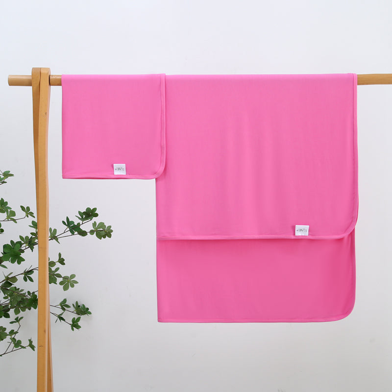 Perfectly Pink Bamboo Swaddle Blanket Sizing