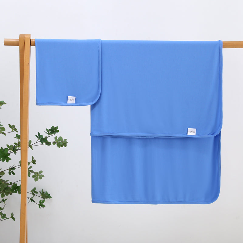 Pure Blue Bamboo Swaddle Blanket Sizing