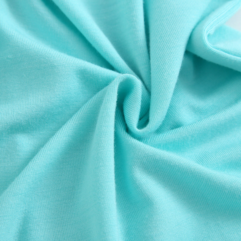 Tranquil Turquoise Bamboo Swaddle Blanket Close Up