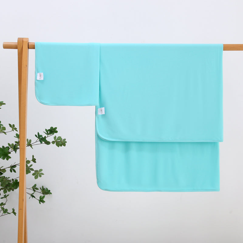 Tranquil Turquoise Bamboo Swaddle Blanket Sizing