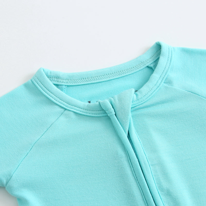 Tranquil Turquoise Zippered Baby Romper Top